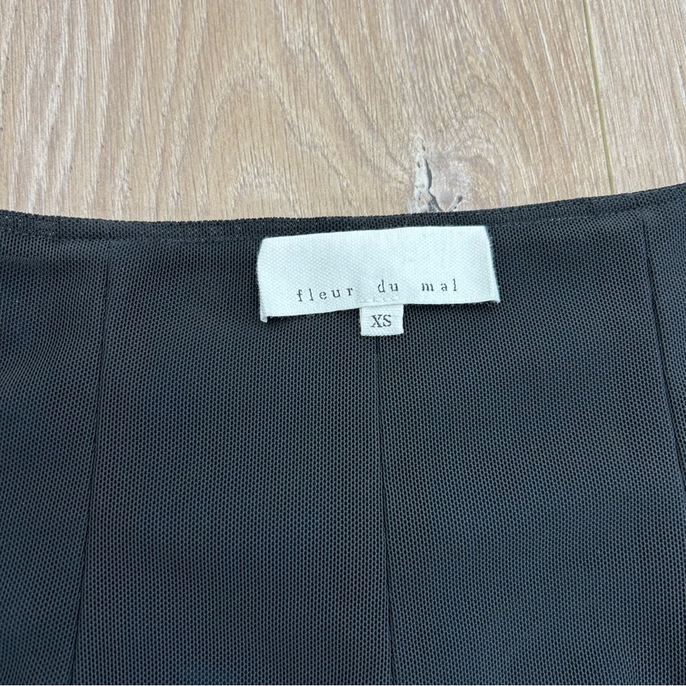 Fleur Du Mal Corset Crop Top Navy Blue Size Extra Small - Picture 2 of 5
